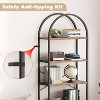 5-Tier Open Arched Bookshelf, Modern Bookcase Storage Shelves with Metal Frame, Freestanding Display Rack for Bedroom Living Room Home Office - 4 of 4