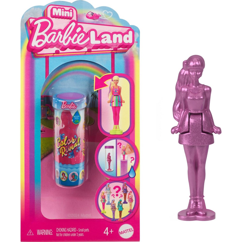 Barbie Mini BarbieLand Color Reveal Dolls, 1.5-inch Doll with Surprise Water Reveal (Styles May Vary)