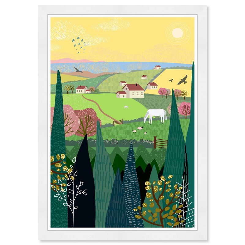 13&#34; x 19&#34; Farms and Fields Nature and Landscape Framed Wall Art Green - Olivia&#39;s Easel, 3 of 6
