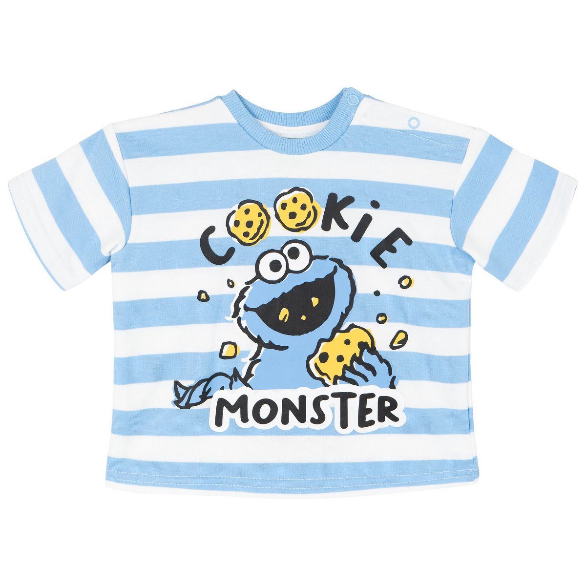 Sesame Street Baby Boys' T-Shirt and French Terry Shorts Set Newborn to Infant - thumbnail 3