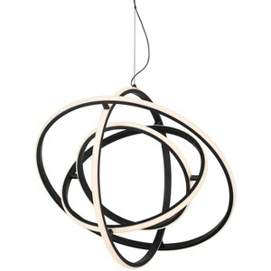 Possini Euro Design Celestine Sanded Black Ring Pendant Light 23 3/4" Wide Modern LED 4-Light Fixture for Dining Room Kitchen - 1 of 4