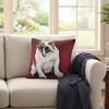 Puppy Print 18 Inch Decorative Pillow – Bulldog Baby Design by Manual Woodworkers and Weavers - 3 of 3