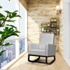 Tangkula 2-in-1 Upholstered Rocking Chair with Wood Leg & Pillow Relax Sofa Chair Light Grey/Beige/Dark Gray - 3 of 4