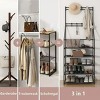 SEVOBAL 3-in-1 Coat Shoe Rack Space-Saving Hall Tree 5 Tier Shoe Storage with Removable Hooks Multifunctional Solution, Black, 16.93"*11.02"*4.33" - 4 of 4