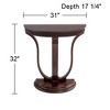 55 Downing Street Farmhouse Rustic Vintage Oak Wood Half Round Console Table 31" x 17 1/4" Dark Brown Curved Legs for Living Room Bedroom Bedside - 4 of 4