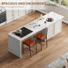2 Pack Counter Height Bar Stools, Upholstered Faux Leather Bar Chairs with Thick Cushion, Back Support and Footrest for Kitchen Island - 4 of 4