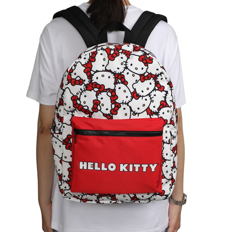 Sanrio Hello Kitty Head Toss AOP with Hello Kitty Verbiage Travel Backpack, 5 of 6