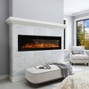 CLIHOME Black Recessed/Wall-Mounted Electric Fireplace with 12-Flame Colors, Heater, Remote Control, Logs and Crystals - 3 of 4