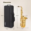 Alto Saxophone E Flat for Beginner Sax Full Kit with Mouthpiece, Straps, Reeds, Stand, Golden Lacquer - 3 of 4