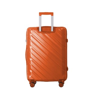 INFURNIC Bag And Luggage Sets Hard Shell Rolling Suitcase Set, 3 Piece Textured Luggage with Wheels for Business Travel, Orange, 21.65"*13.19"*31.1" - 1 of 4