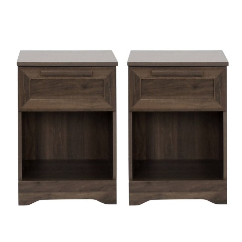 Christopher Knight Home Set of 2 Danbury Nightstands with Drawer Walnut - image 1 of 4