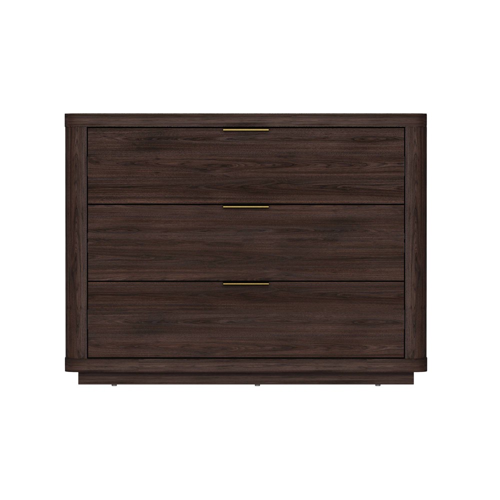 Manhattan Comfort Evelyn 32" 3 Drawer Nightstand Brown