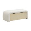 Homy Casa Upholstered Ottoman Bench with Solid Wood Base, Modern Low Profile Accent Seat, Beige - 2 of 4