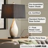 Regency Hill Marco Modern Art Deco Table Lamps 25" High Set of 2 Silver Luxe Black Rectangular Shade for Bedroom Living Room Bedside Nightstand Office - 3 of 4