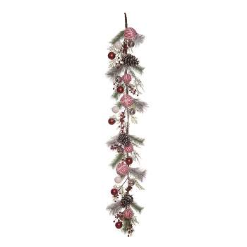 Transpac Artificial 60 in. Multicolor Christmas Peppermint Stripe Garland