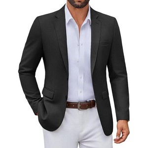 COOFANDY Men's Casual Blazer Lightweight Sport Coats Two Buttons Slim Fit Suit  Jacket for Business Wedding Dress Black L : Target