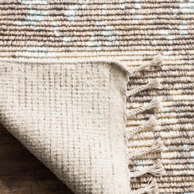 Hand-Knotted Pure Wool Textured 6' x 9' Beige Area Rug