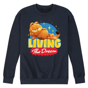 Men's - Garfield - Living The Dream Graphic Fleece Sweatshirt - 1 of 4