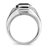 Black Bow Jewelry Diamond & Black Onyx Octagon 16mm Tapered Ring in Sterling Silver - 2 of 4