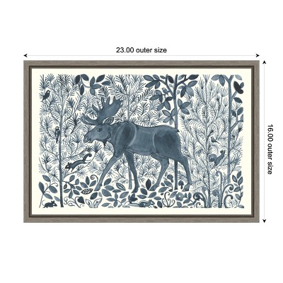 Graywash Forest Life VI Canvas Art with Moose and Squirrel