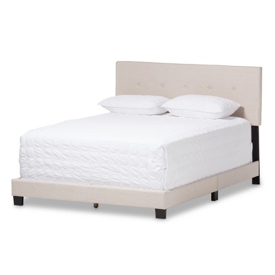 Hampton Modern and Contemporary Fabric Upholstered Bed - King - Light Beige - Baxton Studio