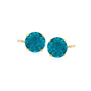 Ross-Simons 4.50 ct. t.w. London Blue Topaz Martini Stud Earrings in 14kt Yellow Gold - 1 of 4