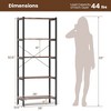 Costway 1/2 PCS 5-Tier Bookshelf Bookcase with Metal Frame & Dual Anti-Tipping Kits Storage Rack - 3 of 4