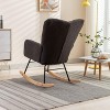 PAGED Rocking Chair Modern Accent Chair, Teddy Fabric Reading Chair for Bedroom, Living Room Furniture - 3 of 4
