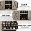 TROPOW Bar Cabinet 75" Tall Coffee Hutch Large Kitchens Hutch Farmhouse Coffee Bar Cabinet Cupboard with Sliding Barn Door - 3 of 4