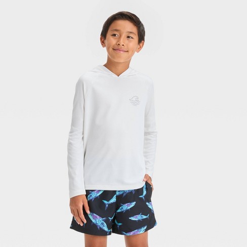 Boys' Long Sleeve Wave Hooded Rash Guard Top - Art Class™ : Target