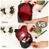 Unique Bargains Women's Handhold Portable Large Capacity Makeup Bag Black Red 1 Pc - 2 of 4