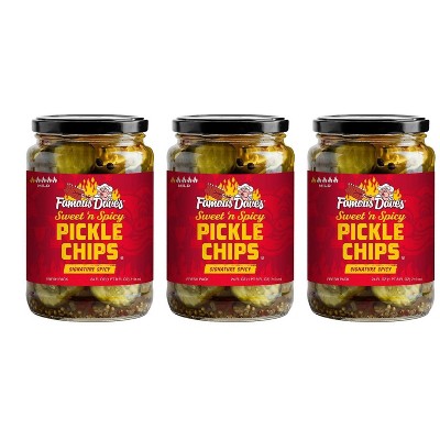 Famous Dave's BBQ Signature Spicy Pickles (Pack of 3)