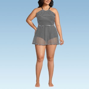 Lands' End Women's Crochet Monokini Swim Dress Swimsuit - 1 of 4