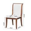 Walnut Finish Upholstered Dining Chairs Set of 2 - Traditional Elegant Fabric Side Chairs with Curved Lines, Solid Hardwood Frame - 4 of 4