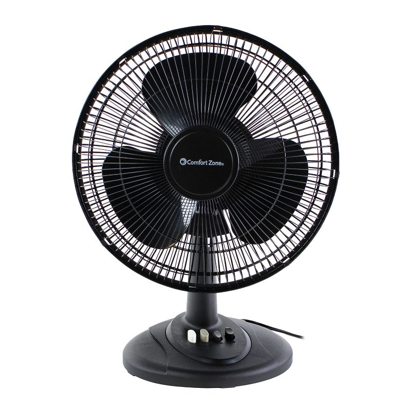 Comfort Zone® 12" Oscillating Table Fan (Black), 4 of 11