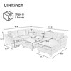 111.8" Chenille Upholstery U-Shaped Sectional Sofa with Movable Storage Ottoman - 3 of 4