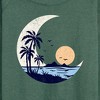 Women's - Instant Message - Moon Beach Scene Lightweight French Terry Wide Neck Long Sleeve Shirt - 2 of 4