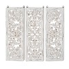 Olivia & May Set of 3 Wood Floral Handmade Intricately Carved Wall Decor White: Traditional Style, 3-Piece Carving, Indoor Art Display - 3 of 4