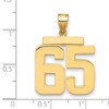 Black Bow Jewelry 14k Yellow Gold, Athletic Collection, Large Polished Number 65 Pendant - 2 of 3