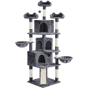 Yaheetech 76.5"H 5-Level Large Cat Tower with 3 Condos - 1 of 4