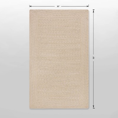 2&#39;6&#34;x4&#39;2&#34; Natural Woven Rectangular Braided Outdoor Accent Rug Heathered Cream - Threshold&#8482;_2