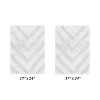 Hugo 2-Piece Bath Rug Set 100% Premium Cotton Tufted Chevron Pattern Bathmats for Bathroom, Super Soft Absorbent Machine Washable - 2 of 4