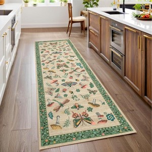 Washable Rug - Non-Slip Soft Farmhouse Carpet Low Pile Thin Floor Cover for Living Room, Bedroom Nursery Dining Room Dorm - 1 of 4