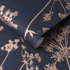 Anthriscus Dusk Navy Blue and Copper Floral Paste the Wall Wallpaper - 3 of 4