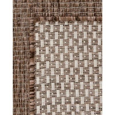 Light Brown Flat Woven Rectangular Outdoor Area Rug
