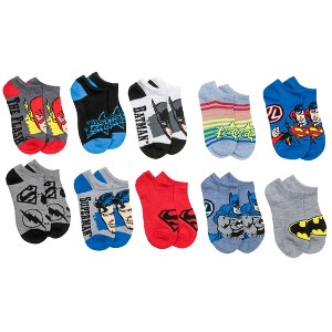 Kids DC Justice League Assorted No Show Socks 10-Pack - 1 of 2