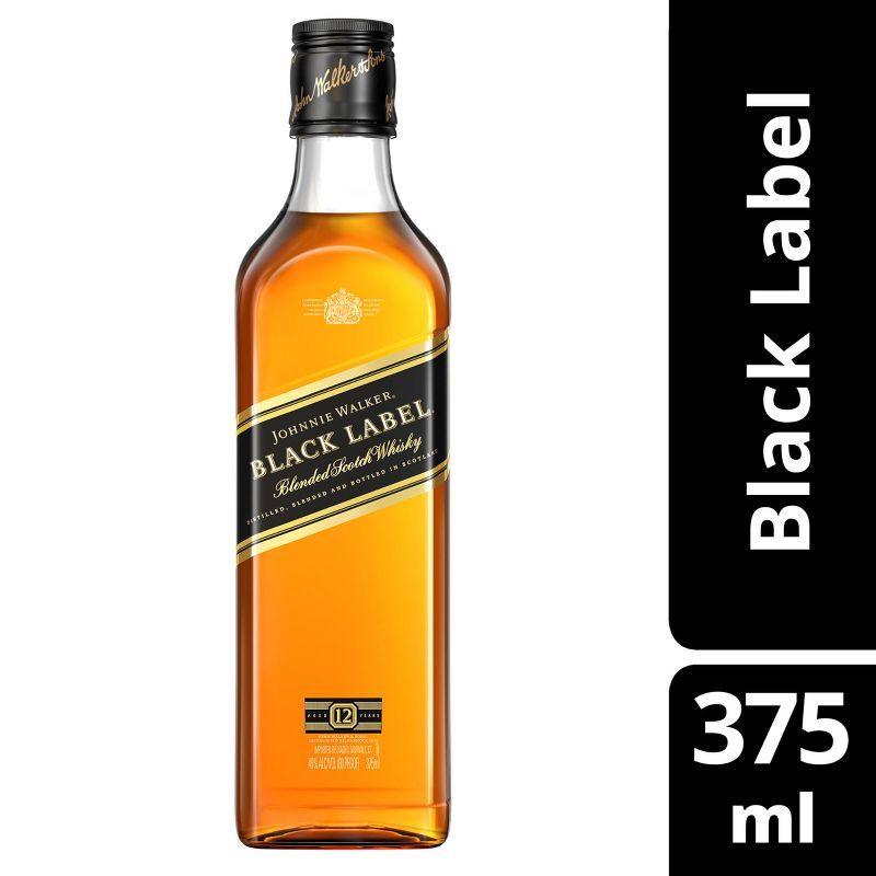 Johnnie Walker Black Label Scotch Whisky - 375ml Bottle, 1 of 11