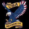 Men's Design By Humans July 4th Eagle USA Cartoon By TshirtforHumans T-Shirt - 2 of 2