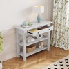 Aoxun Antique White Retro Entryway Table - Console Table with Drawer & 2 Shelves, Slim Design for Hallway, Living Room, or Foyer - 3 of 4