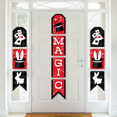 Big Dot of Happiness Ta-Da, Magic Show - Hanging Vertical Paper Door Banners - Magical Birthday Party Wall Decoration Kit - Indoor Door Decor